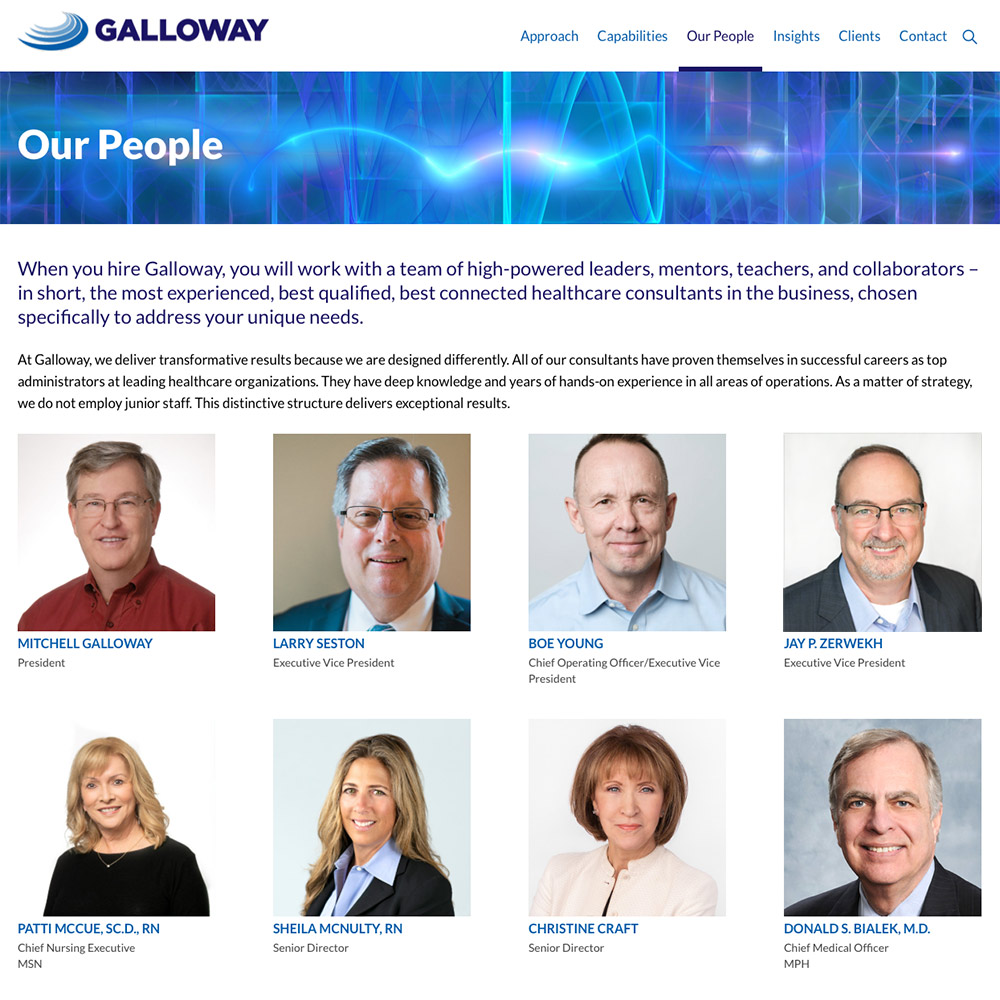 Galloway Consulting people page