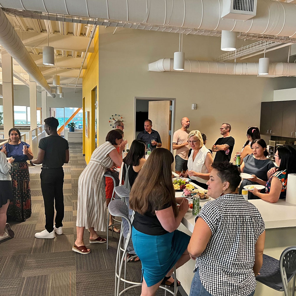 The Gard team enjoys happy hour at the Portland, Oregon office.