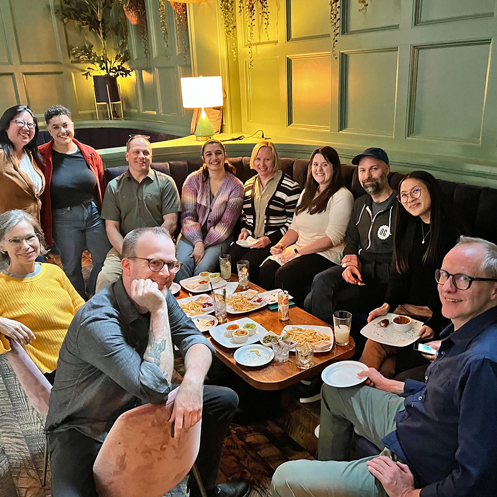 The Gard team enjoy happy hour at a local Portland establishment.